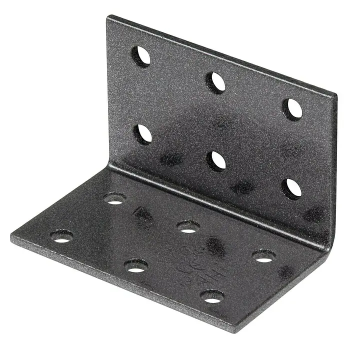 GAH Alberts Escuadra con placa perforada Duravis® - L x An x Al: 60 x 40 x 40 mm, Negro - Vista angular