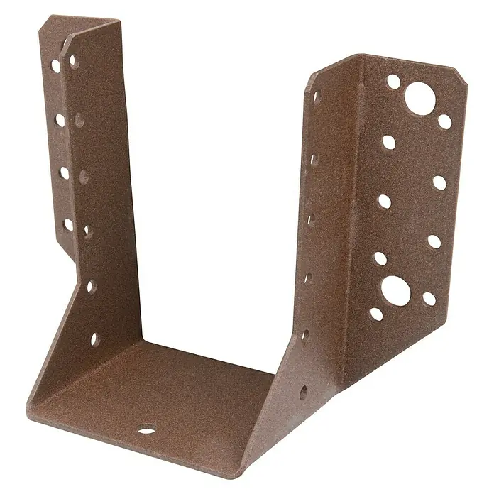 GAH Alberts Soporte para vigas Duravis® - An x Al: 120 x 70 mm, Acero, Galvanizado Sendzimir, Marrón óxido - Vista angular