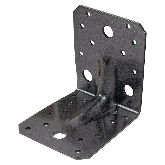 GAH Alberts Schwerlast-Winkelverbinder Duravis® - L x B x H: 105 x 105 x 90 mm, Schwarzdiamant - Diagonale Ansicht