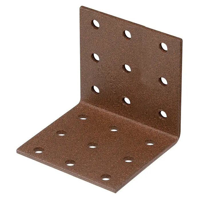 GAH Alberts Escuadra con placa perforada Duravis® - L x An x Al: 60 x 60 x 60 mm, Marrón óxido - Vista angular