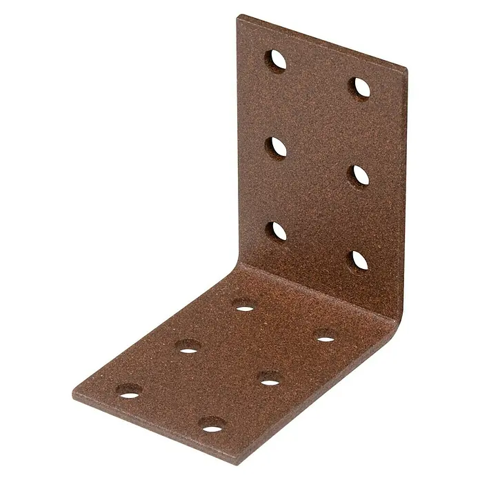 GAH Alberts Lochplattenwinkel Duravis® - L x B x H: 60 x 60 x 40 mm, Braun - Diagonale Ansicht