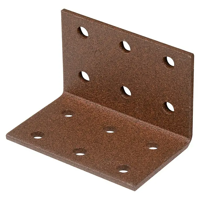 GAH Alberts Escuadra con placa perforada Duravis® - L x An x Al: 60 x 40 x 40 mm, Marrón óxido - Vista angular