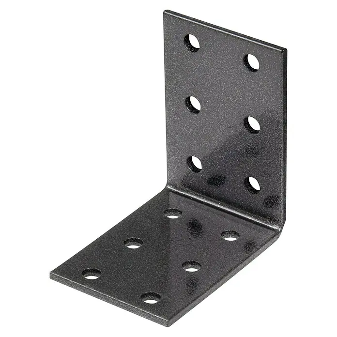 GAH Alberts Escuadra con placa perforada Duravis® - L x An x Al: 60 x 60 x 40 mm, Negro - Vista angular