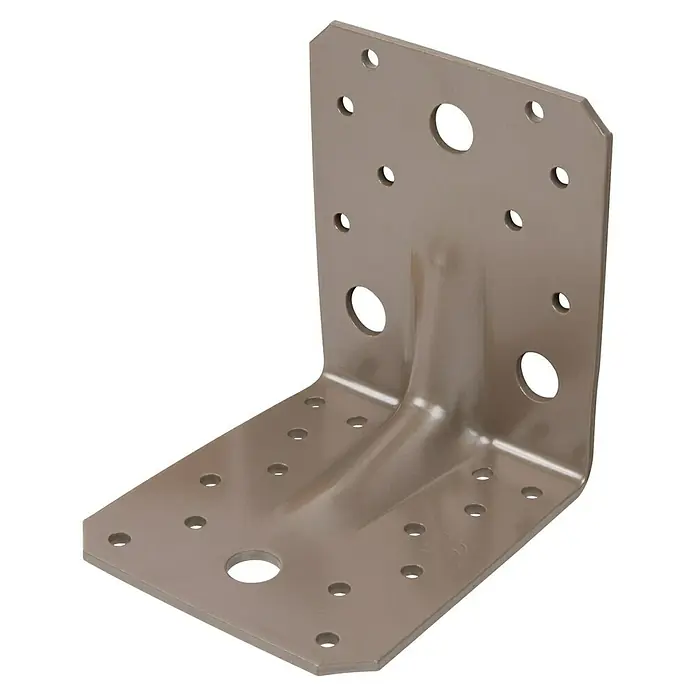 GAH Alberts Schwerlast-Winkelverbinder Duravis® - L x B x H: 105 x 105 x 90 mm, Braun - Diagonale Ansicht