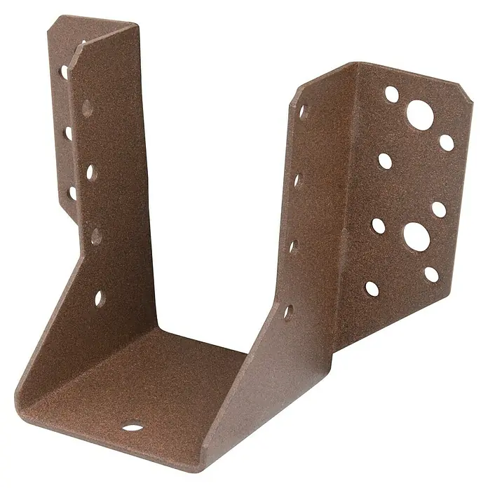 GAH Alberts Balkenschuh Typ A Duravis® - B x H: 100 x 70 mm, Stahl, Sendzimir verzinkt, Braun - Diagonale Ansicht