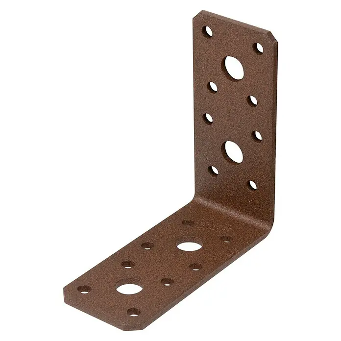 GAH Alberts Conector en ángulo Duravis® - L x An x Al: 90 x 90 x 40 mm, Marrón óxido, Espesor: 3 mm - Vista angular