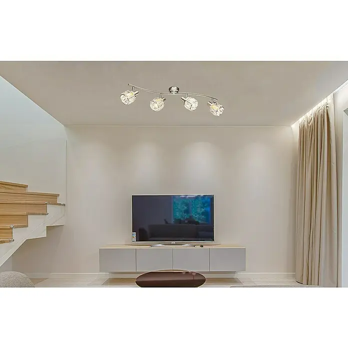 Tween Light Deckenstrahler Diamant - 160 W, E14, 4 Stk. - Eine moderne Deckenleuchte mit vier Kristallspots, die ein elegantes Licht in den Raum wirft. Perfekt für stilvolle Wohnräume.