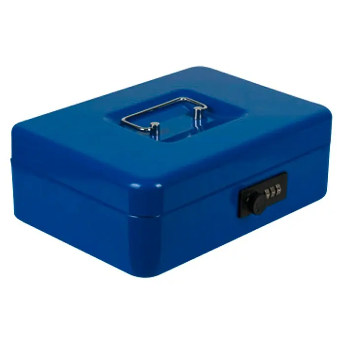 Burg-Wächter Geldkassette Money Code 5025 - L x B x H: 180 x 250 x 90 mm, Blau - Diagonale Ansicht