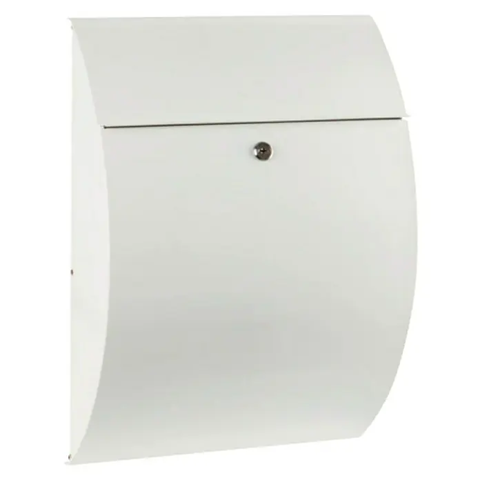 Burg-Wächter Briefkasten Riviera 835 - L x B x H: 130 x 335 x 460 mm, Stahl, Weiß - Diagonale Ansicht