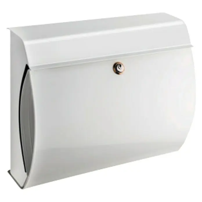 Burg-Wächter Briefkasten Verona - L x B x H: 404 x 150 x 354 mm, Stahl, Weiß - Diagonale Ansicht