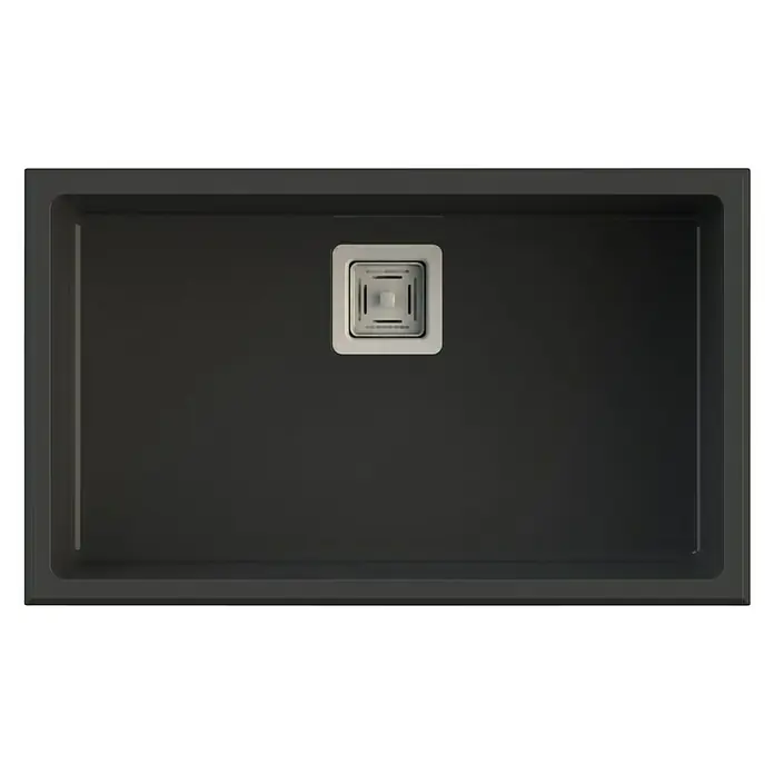 Poalgi Fregadero encastrable Zie Soft 70 - 45 x 75 cm, 1 cubeta, Gelcoat, Negro - Vista superior