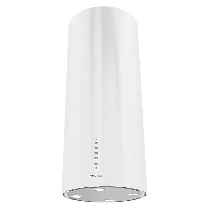 Mepamsa Campana para isla Cylindra Isla Pro - Ancho: 37 cm, Potencia de aire máx.: 575 m³/h, Blanco - Vista frontal