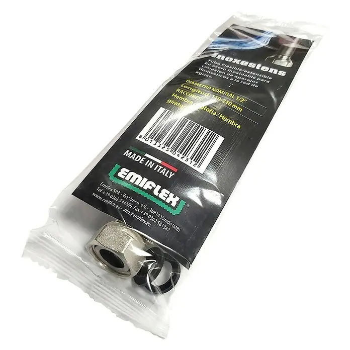 Flexo de conexión extensible H-H con junta - Largo: 11 cm, ½″ - Vista angular