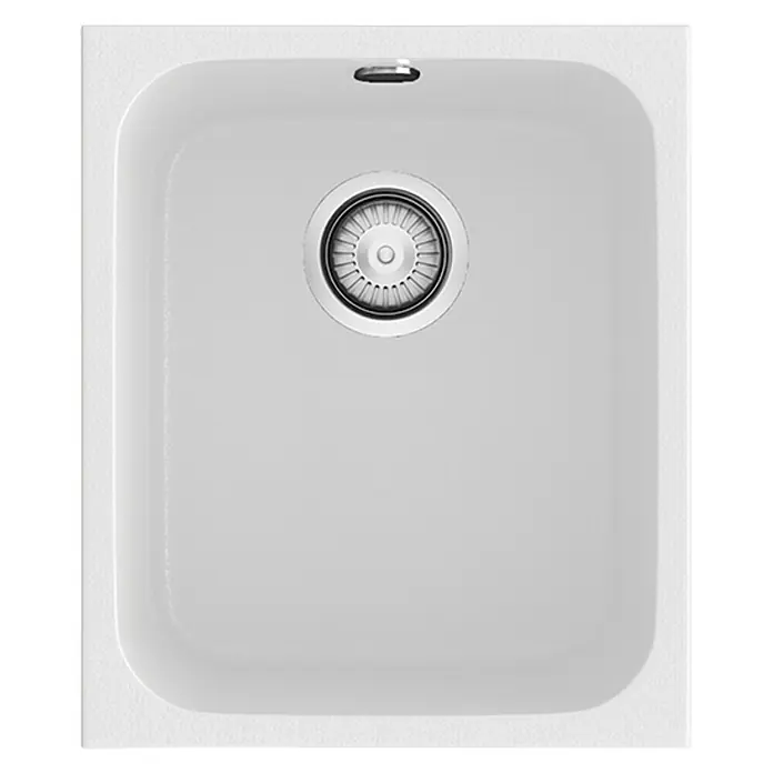 Poalgi Fregadero encastrable Gandía Soft 35 - 44,5 x 38 cm, Gelcoat, Blanco - Vista superior