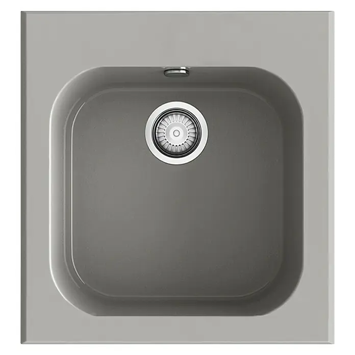 Poalgi Fregadero encastrable Toba - 48,5 x 45,5 cm, Gelcoat, Gris - Vista superior