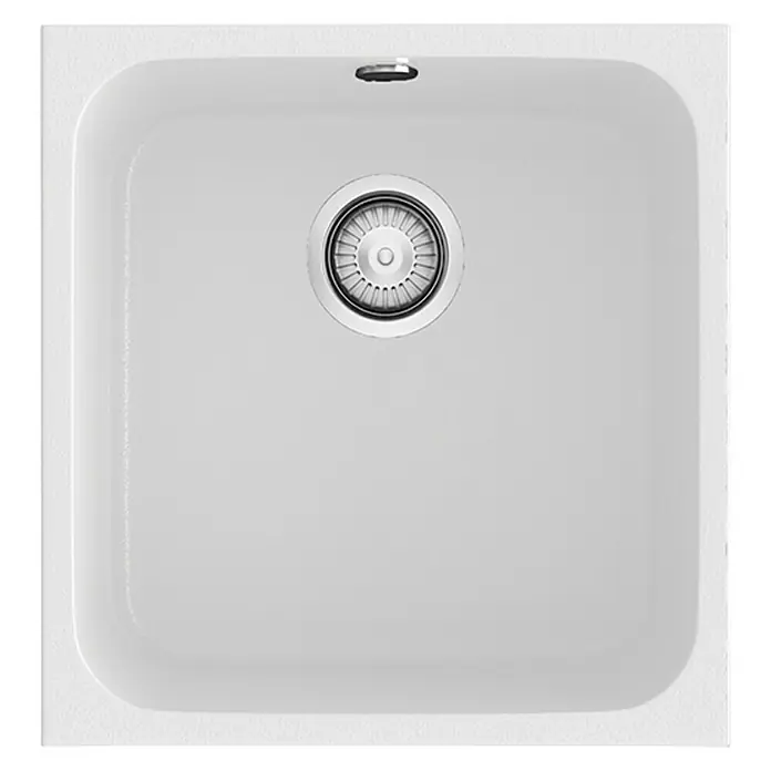 Poalgi Fregadero encastrable Gandía Soft 40 - 44,5 x 44 cm, Gelcoat, Blanco - Vista superior