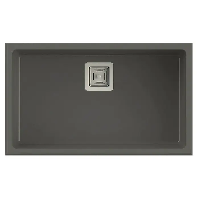 Poalgi Fregadero encastrable Zie 70 - 45 x 75 cm, 1 cubeta, Gelcoat, Gris - Vista descendente