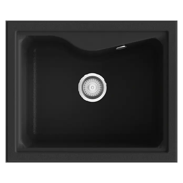 Poalgi Fregadero encastrable City 320 Soft 1S - 51 x 62 cm, Gelcoat, Negro - Vista superior
