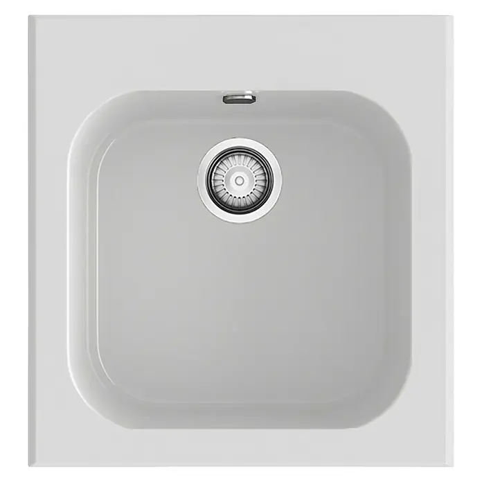 Poalgi Fregadero encastrable Toba - 48,5 x 45,5 cm, Gelcoat, Blanco - Vista superior