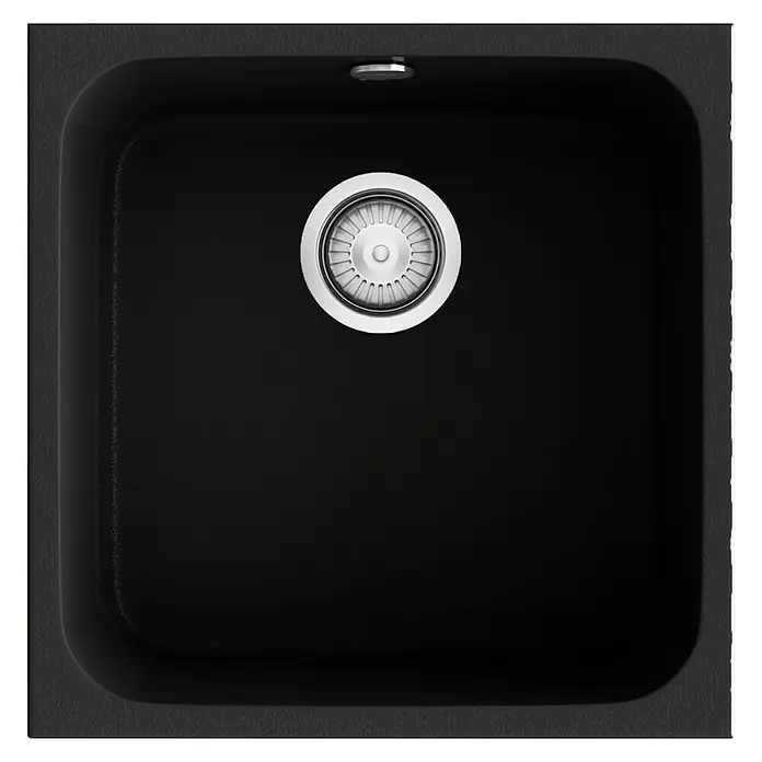 Poalgi Fregadero encastrable Gandía 40 - 44,5 x 44 cm, Gelcoat, Negro - Vista superior