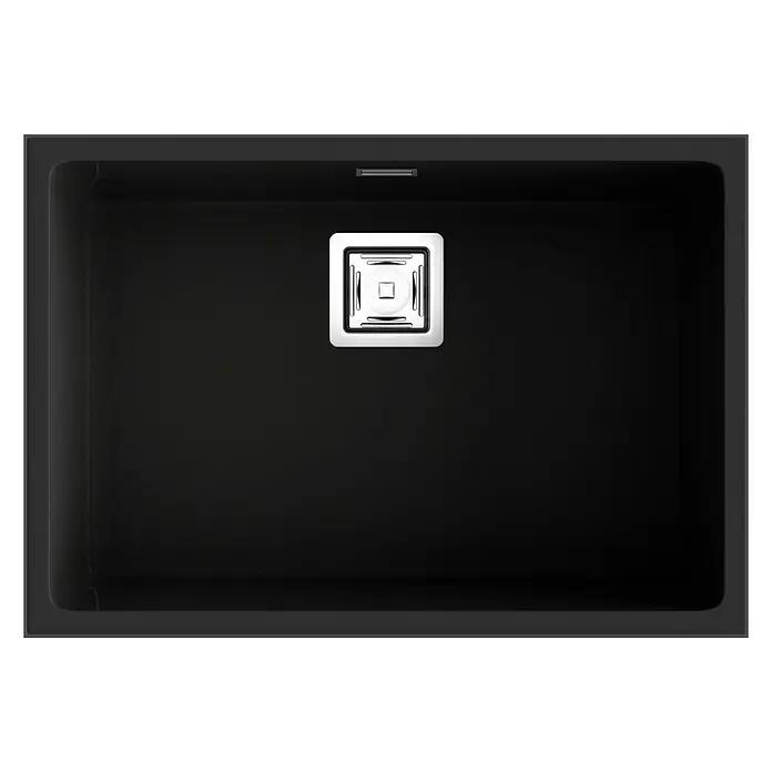 Poalgi Fregadero encastrable Zie Soft 60 - 45 x 65 cm, Gelcoat, Negro - Vista superior