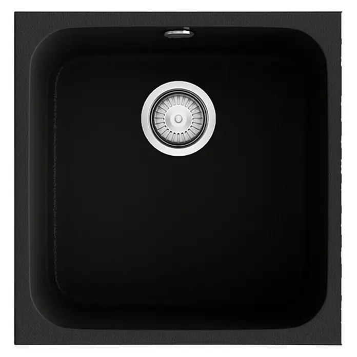 Poalgi Fregadero encastrable Gandía Soft 40 - 44,5 x 44 cm, Gelcoat, Negro - Vista superior