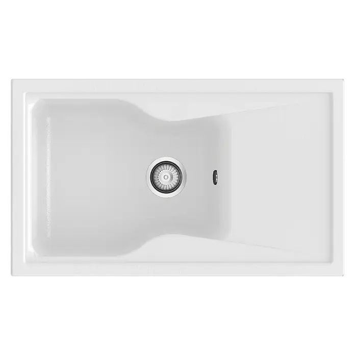 Poalgi Fregadero encastrable City 321 Soft 1S+E - 51 x 86 cm, Gelcoat, Blanco - Vista superior