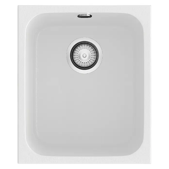 Poalgi Fregadero encastrable Gandía 35 - 44,5 x 38 cm, Gelcoat, Blanco - Vista superior