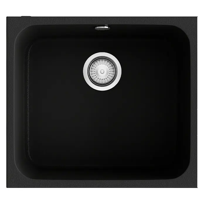 Poalgi Fregadero encastrable Gandía 50 - 44,5 x 54 cm, Gelcoat, Negro - Vista superior