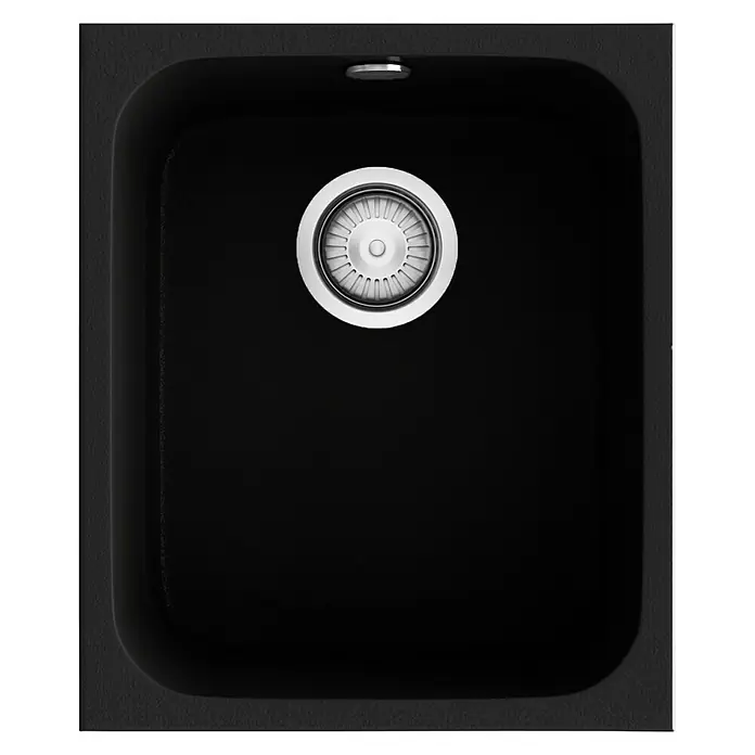 Poalgi Fregadero encastrable Gandía 35 - 44,5 x 38 cm, Gelcoat, Negro - Vista superior