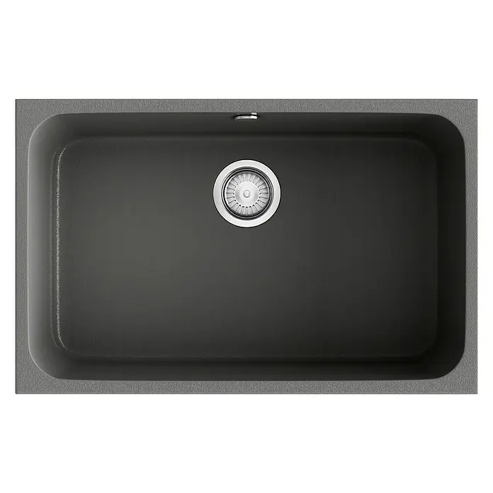 Poalgi Fregadero encastrable Gandía Soft 70 - 44,5 x 74 cm, Gelcoat, Gris - Vista superior