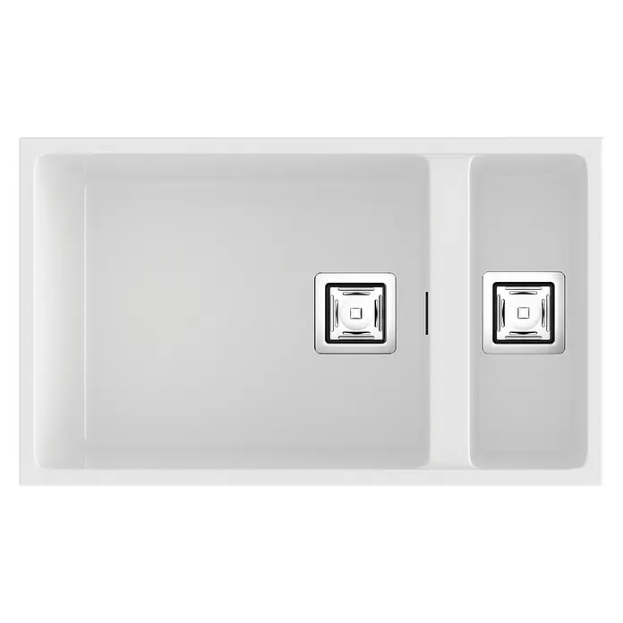 Poalgi Fregadero encastrable Zie 70 - 45 x 75 cm, 1½ cubeta, Gelcoat, Blanco - Vista superior