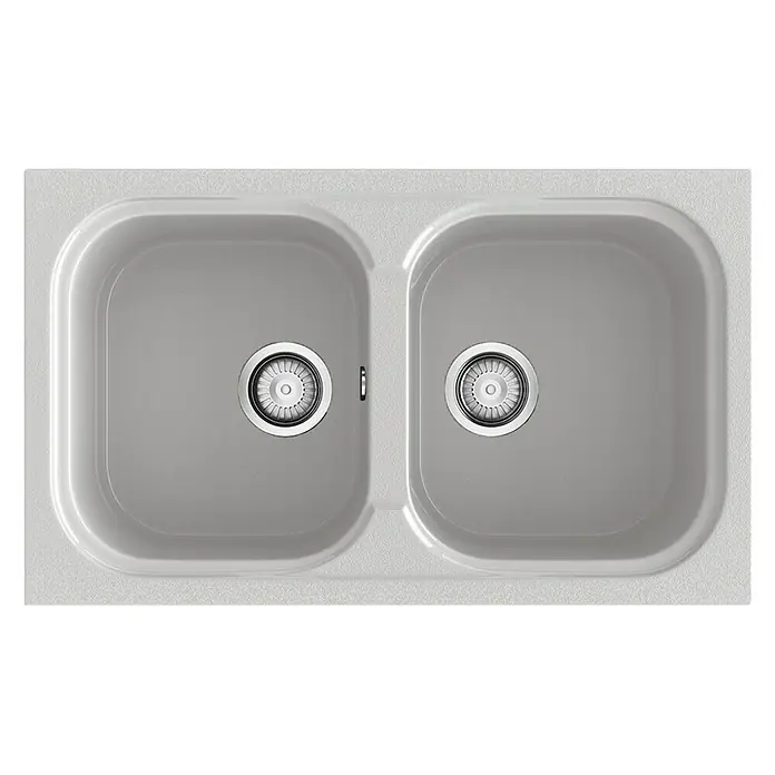 Poalgi Fregadero encastrable Malaquita - 49,5 x 82,3 cm, Gelcoat, Blanco - Vista superior