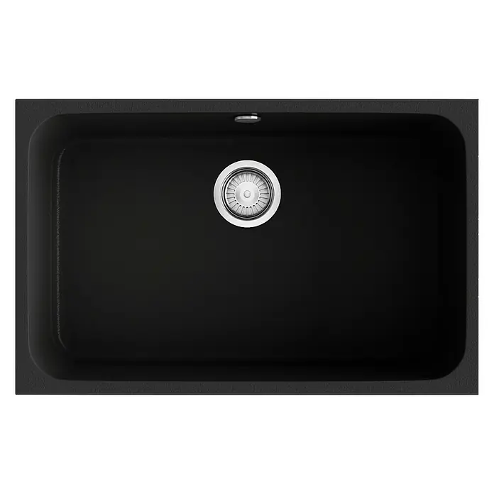 Poalgi Fregadero encastrable Gandía 70 - 44,5 x 74 cm, Gelcoat, Negro - Vista superior