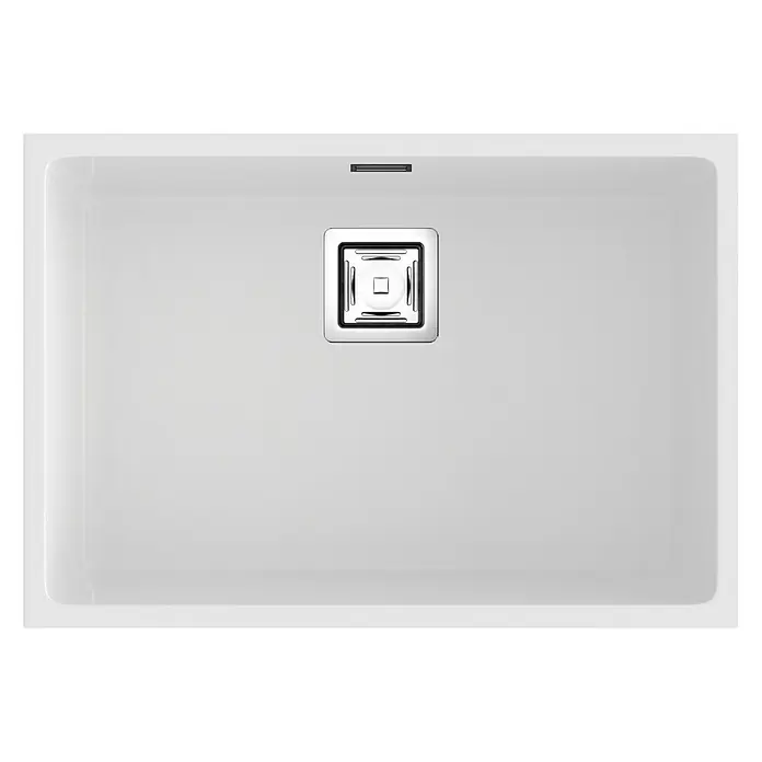 Poalgi Fregadero encastrable Zie Soft 60 - 45 x 65 cm, Gelcoat, Blanco - Vista superior