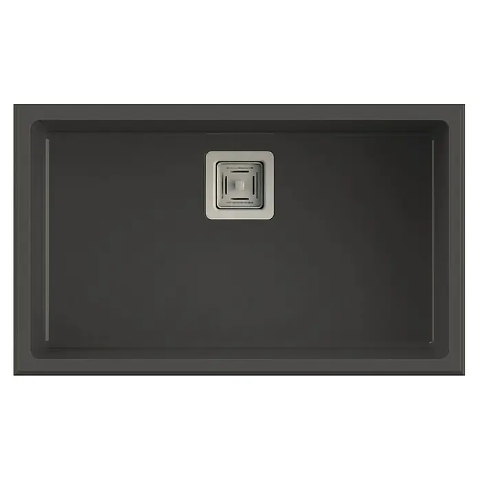 Poalgi Fregadero encastrable Zie Soft 70 - 45 x 75 cm, 1 cubeta, Gelcoat, Gris - Vista descendente