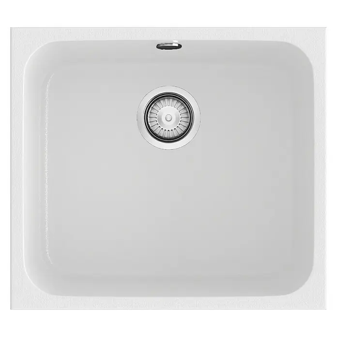 Poalgi Fregadero encastrable Gandía Soft 50 - 44,5 x 54 cm, Gelcoat, Blanco - Vista superior