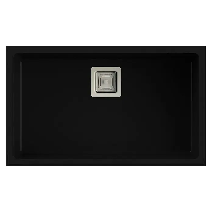 Poalgi Fregadero encastrable Zie 70 - 45 x 75 cm, 1 cubeta, Gelcoat, Negro - Vista descendente