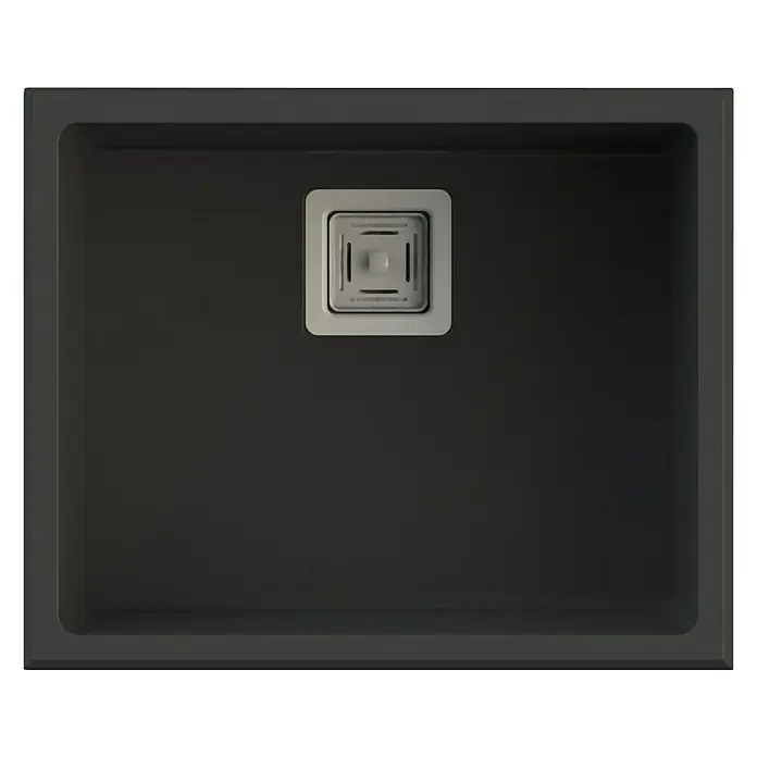 Poalgi Fregadero encastrable Zie 50 - 45 x 55 cm, Gelcoat, Gris - Vista superior