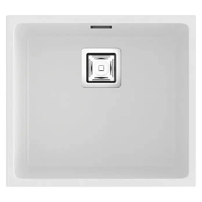 Poalgi Fregadero encastrable Zie Soft 45 - 45 x 50 cm, Gelcoat, Blanco - Vista superior