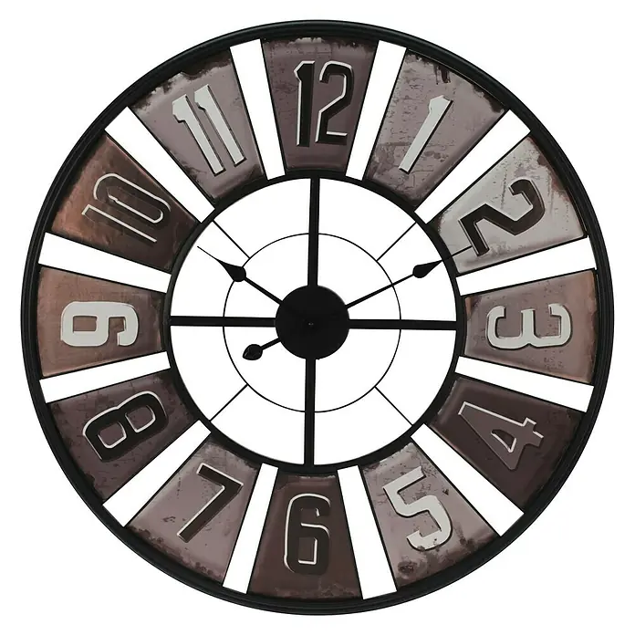 Reloj de pared redondo metal - Negro, Diámetro: 80 cm - Vista frontal