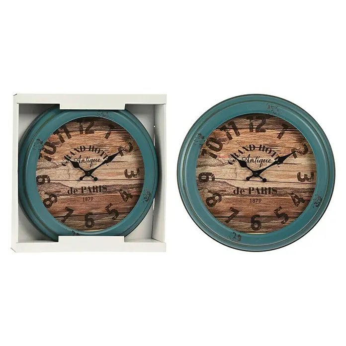 Reloj de pared redondo metal - Azul, Diámetro: 41 cm - Vista frontal