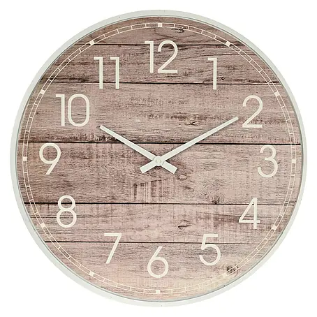 Reloj de pared redondo efecto madera