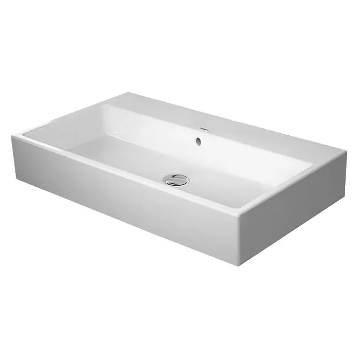 Duravit Vero Air Waschtisch - 70 x 47 cm, Mit schmutzabweisender Glasur, Hahnloch: Ohne, Mit Überlauf, Weiß, Ungeschliffen - Diagonale Ansicht