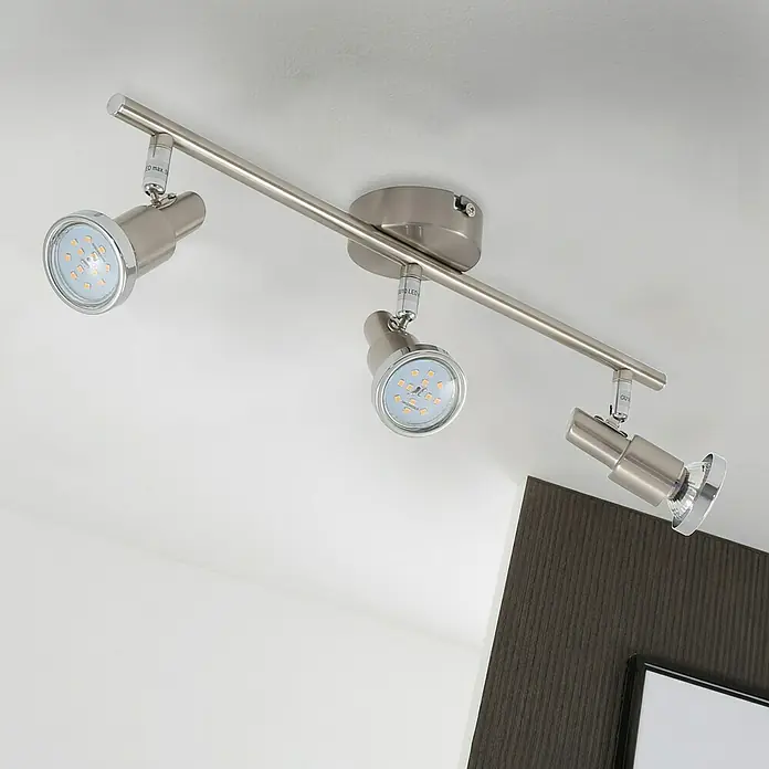 Tween Light LED mennyezeti reflektor - 3 W, Matt nikkel, Fényforrások száma: 3 db - Mennyezeti lámpa három spotlámpával, szálcsiszolt nikkel kivitelben. A modern lámpa optimális megvilágítást biztosít.