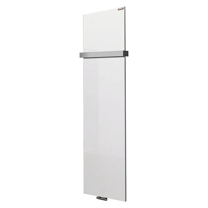 Designheizkörper Manhattan 3 - 47 x 180 cm, Mit 1 Handtuchhalter (50 mm), 1.118 W bei 75/65/20 °C, Weiß - Vorderansicht