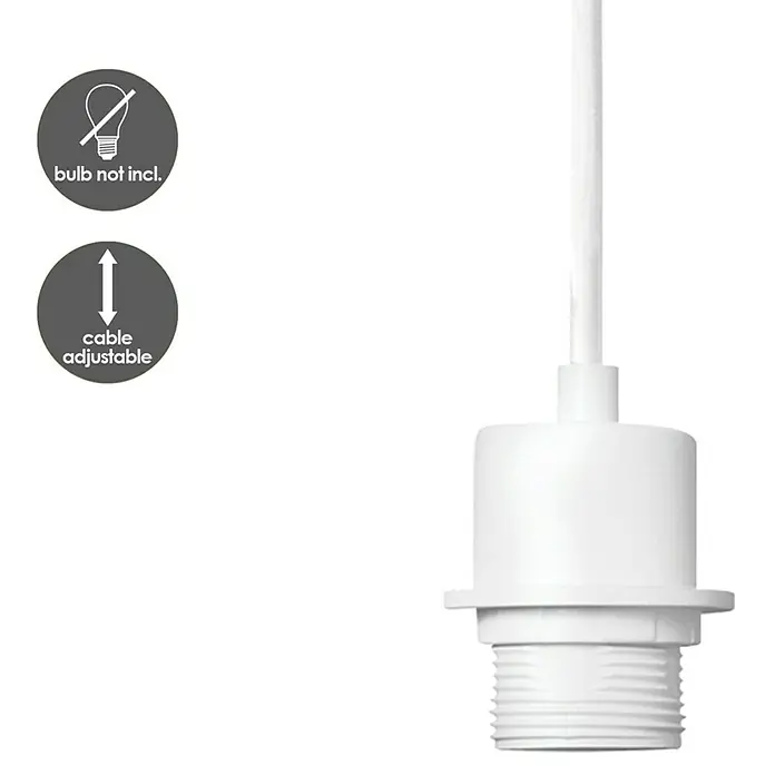 Home Sweet Home Hanglamp - Ø x h: 110 mm x 100 cm, E27, Wit - Vooraanzicht