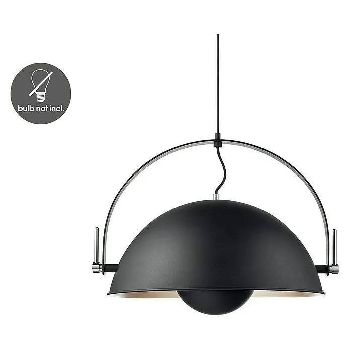 Home Sweet Home Fabriq Bow Pendelleuchte rund - Ø x H: 500 mm x 130 cm, Schwarz - Skizze