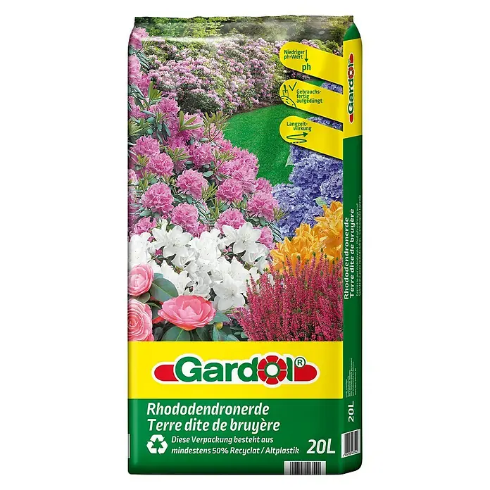 Gardol Hortensien- & Rhododendronerde - 20 l, pH-Wert: 4 - 4,6 - Vorderansicht