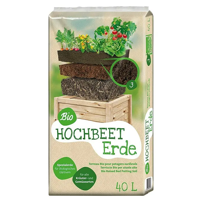 Floragard Bio-Hochbeeterde - 40 l - Vorderansicht